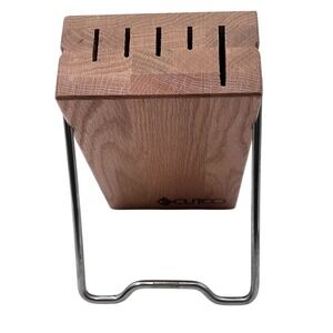 CUTCO Space Saver Set Block (5=Slot) Wooden Honey Oak Finish Knife Storage‎